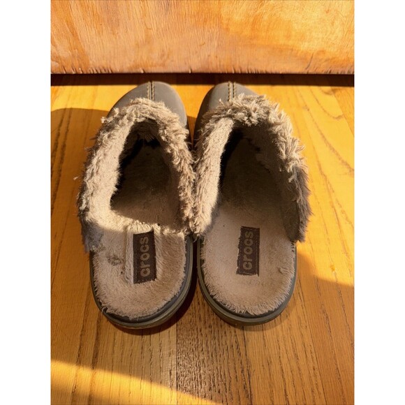 Crocs Cobblers Womens Faux Fur Lined Platform Clogs Size 9 Brown Rubber Casual - Picture 4 of 7